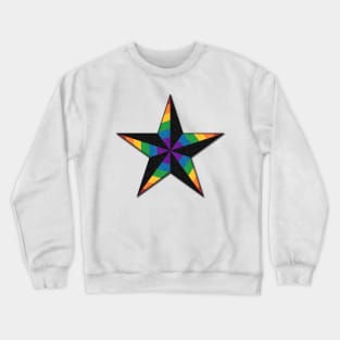 LGBTQ Rainbow Pride Flag Colored Nautical Star Crewneck Sweatshirt